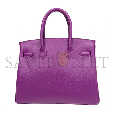HERMES MASTER BIRKIN 30 EP LEATHER ANEMONE PURPLE GOLD BUCKLE BAG BK30P9EPGP (30*23*15cm)