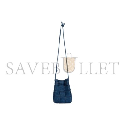 BOTTEGA VENETA CASSETTE DENIM BUCKET 743789V2ZB14019 (18*13.5*13.5cm)