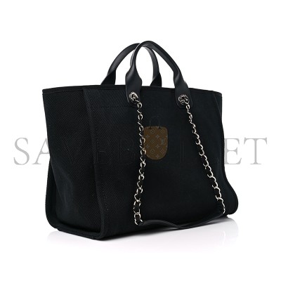 CHANEL CANVAS PEARL MEDIUM DEAUVILLE TOTE BLACK A57067 (33*28*16cm)