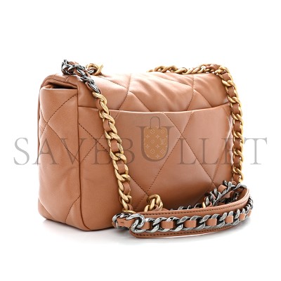 CHANEL LAMBSKIN QUILTED MEDIUM 19 FLAP 1614648 (25*17*8cm)