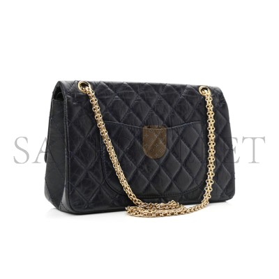 CHANEL AGED CALFSKIN 2.55 FLAP NAVY BULE 1002148 (28*19*9cm)