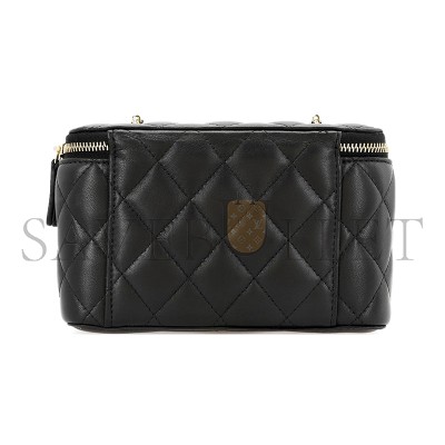 CHANEL VANITY CASE BLACK AND WHITE FOOTBALL GOLD BALL AP2303 (16*10*8cm)