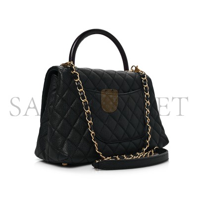 CHANEL CAVIAR LIZARD EMBOSSED QUILTED SMALL COCO HANDLE FLAP 1150942 (29*18*12cm)