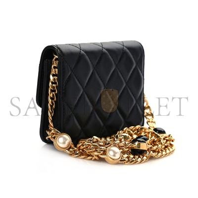 CHANEL MINI CC FLAP RESIN PEARL WITH CHAIN 1099296 (15*10*7cm)