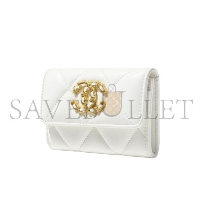 CHANEL 19 FLAP CARD HOLDER AP1790 B04852 10601 (11.3*7.5*2.1cm)