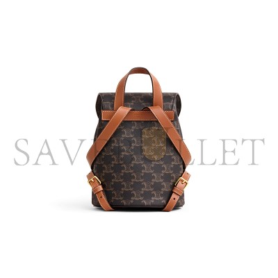 CELINE BACKPACK CELINE BONNIE IN TRIOMPHE CANVAS AND CALFSKIN 118702CAS.04LU (25*18*13cm)