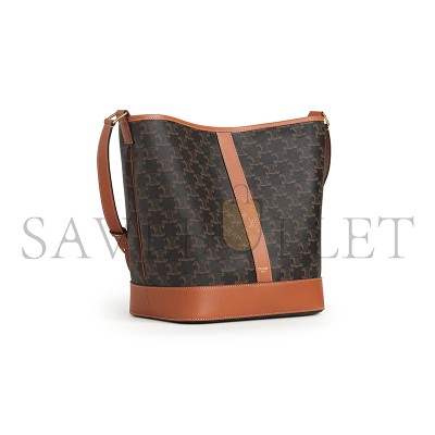 CELINE MEDIUM BUCKET IN TRIOMPHE CANVAS AND CALFSKIN 191132CAS.04LU (30*22*13)