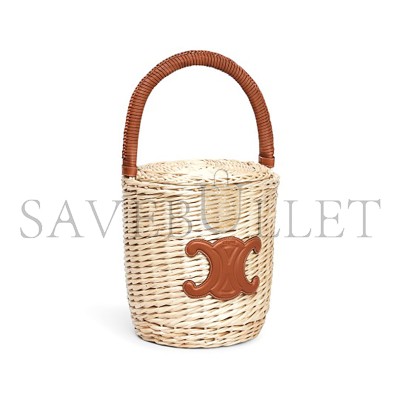 CELINE SMALL BASKET IN PLANT MATERIAL AND COW LEATHE 190042 (29*22*1cm)