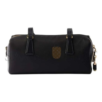 PRADA RECYCLED PATCHWORK LEATHER METAL TRIANGLE DIAMOND CLOSURE 1BB127 (29*12.5*10)