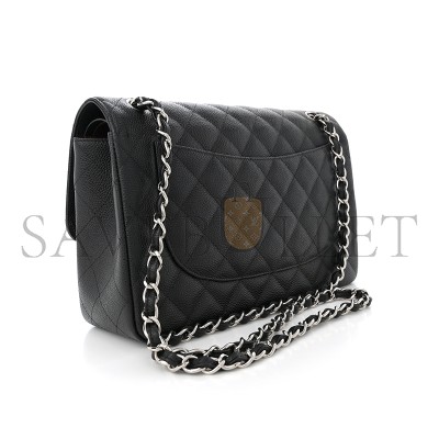 CHANEL MASTER CAVIAR QUILTED JUMBO DOUBLE FLAP BLACK 1633607 (30*20*9cm)