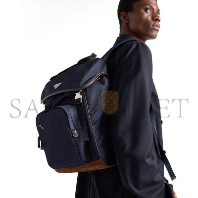 PRADA RE-NYLON AND LEATHER BACKPACK 2VZ135 (45*27*17cm) 