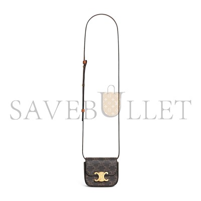 CELINE MINI CLAUDE IN TRIOMPHE CANVAS AND CALFSKIN 10I512DQB.04LU (11*8*4cm)