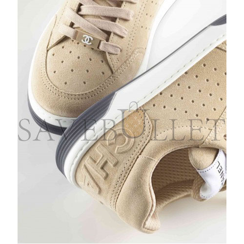 CHANEL SNEAKERS 		SUEDE CALFSKIN			BEIGE G39225 X56651 0P433