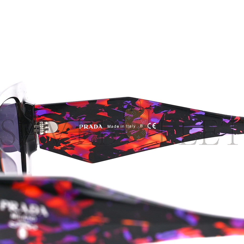 PRADA ACETATE SYMBOLE SUNGLASSES SPR 08Y PURPLE MULTICOLOR