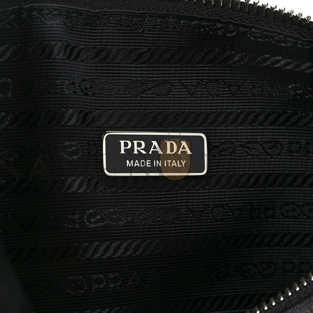 PRADA GRACE LUX TRIANGLE WRISTLET POUCH BLACK (26*15*6cm)