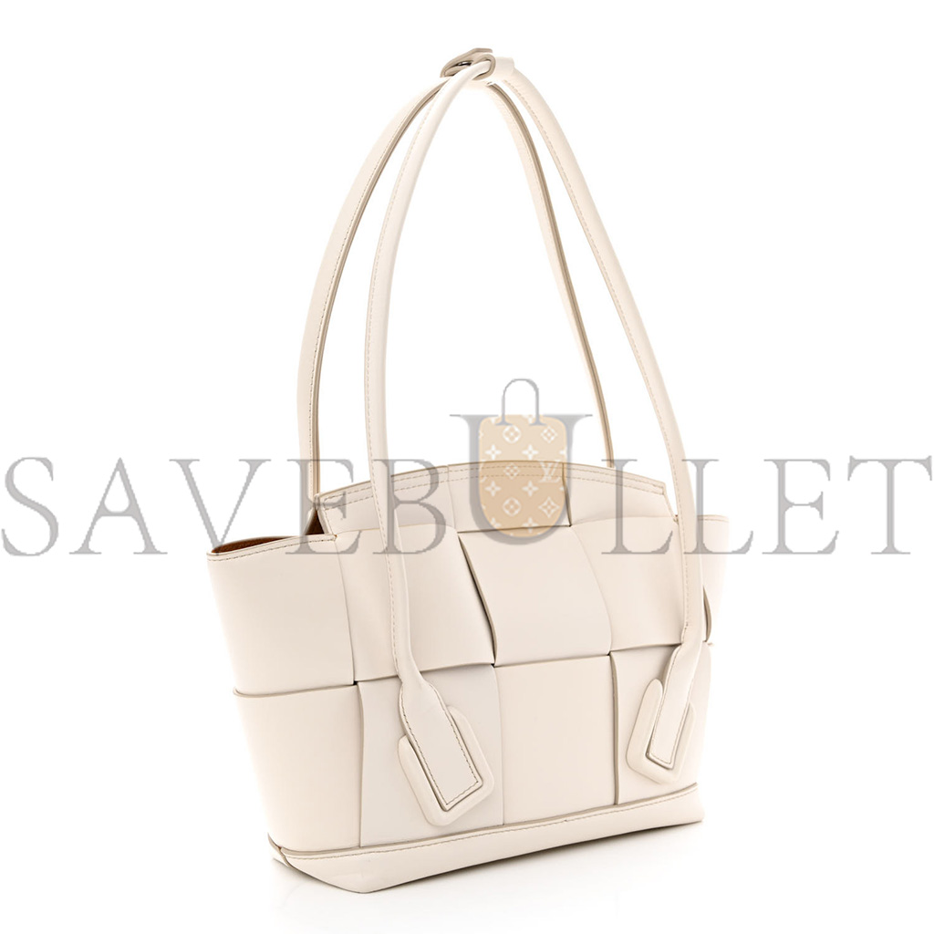 BOTTEGA VENETA FRENCH CALFSKIN MAXI INTRECCIATO SMALL ARCO BIANCO  (33*20*9cm)