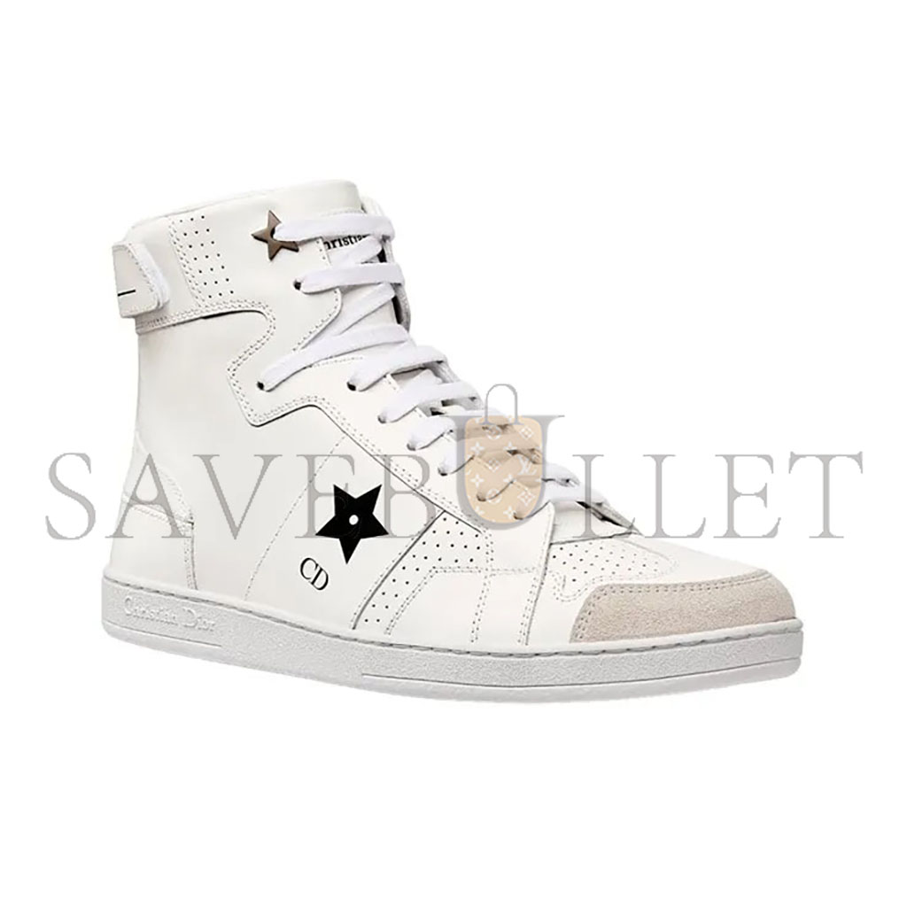 DIOR STAR SKATEBOARD SHOES WOMEN'S HIGH-TOP WHITE KCK377CLD_S19W