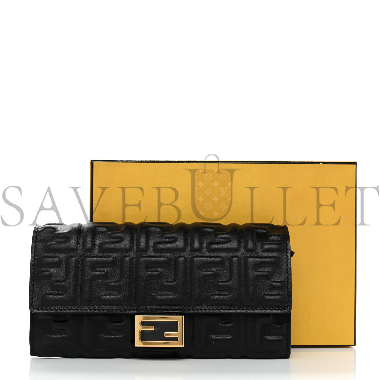 FENDI NAPPA MATISSE FF EMBOSSED CONTINENTAL WALLET BLACK (18*11*3cm)