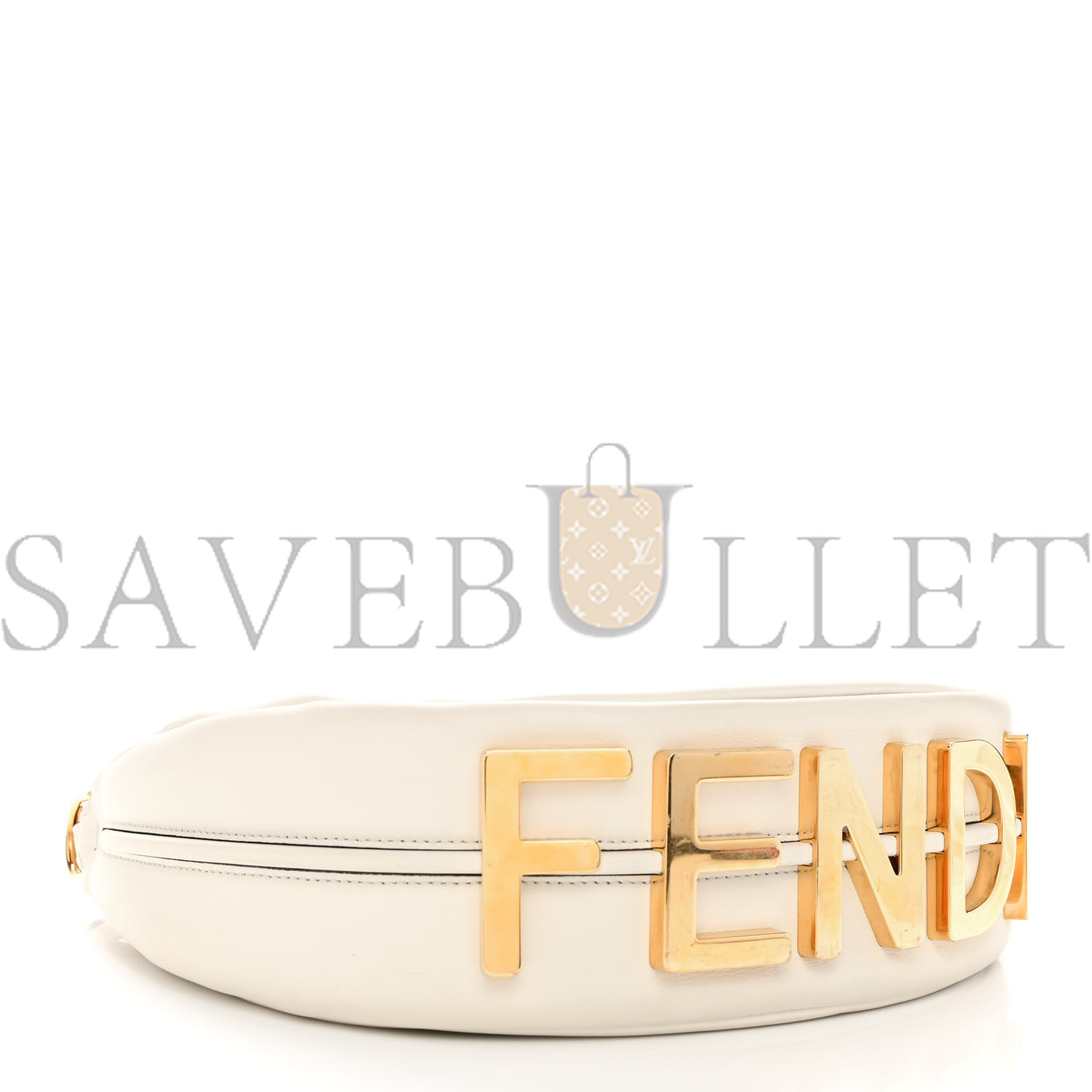 FENDI VITELLO GRACE MATTE SMALL FENDIGRAPHY HOBO BAG WHITE ICE (28*21*8cm)