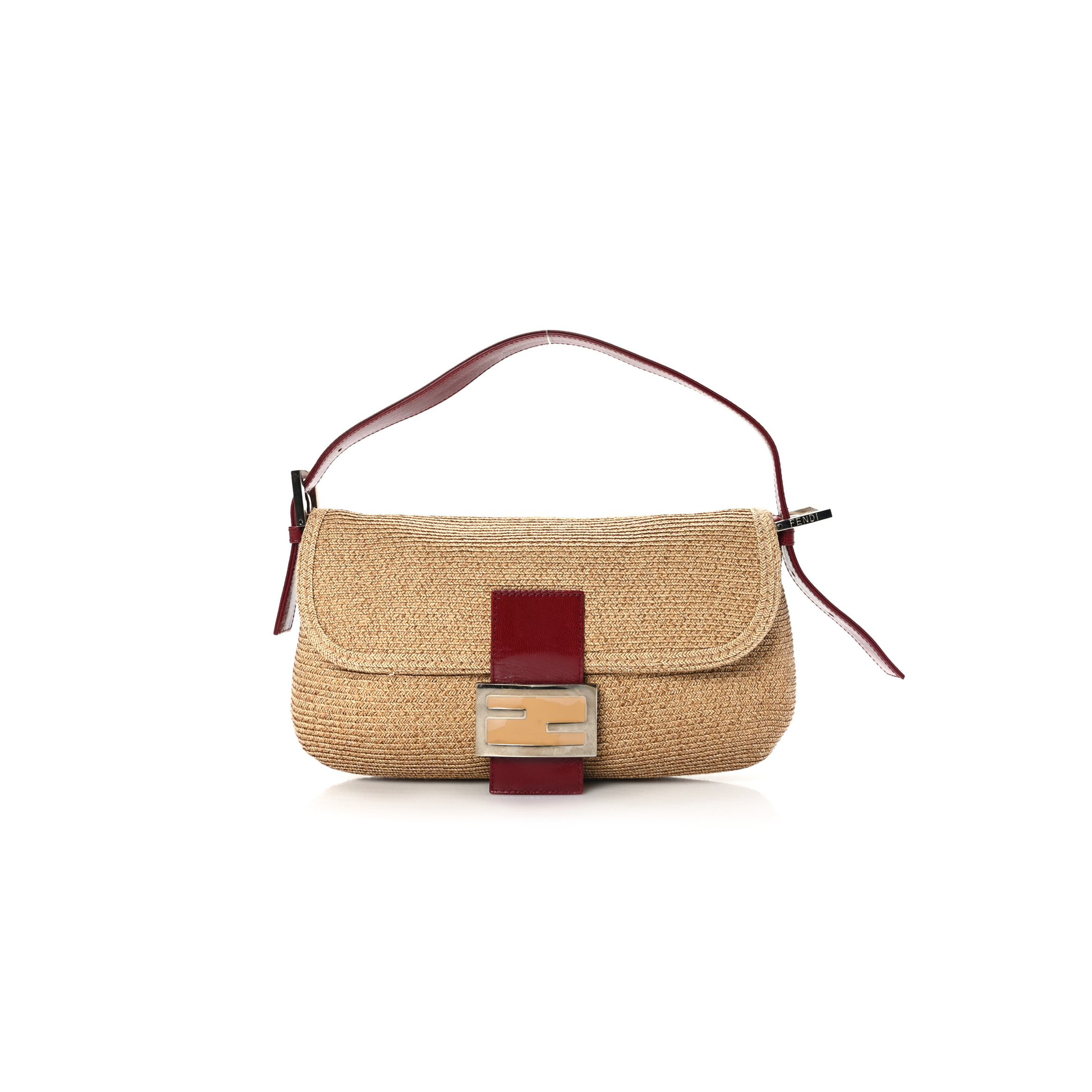 FENDI RAFFIA BAGUETTE RED (28*18*5cm)