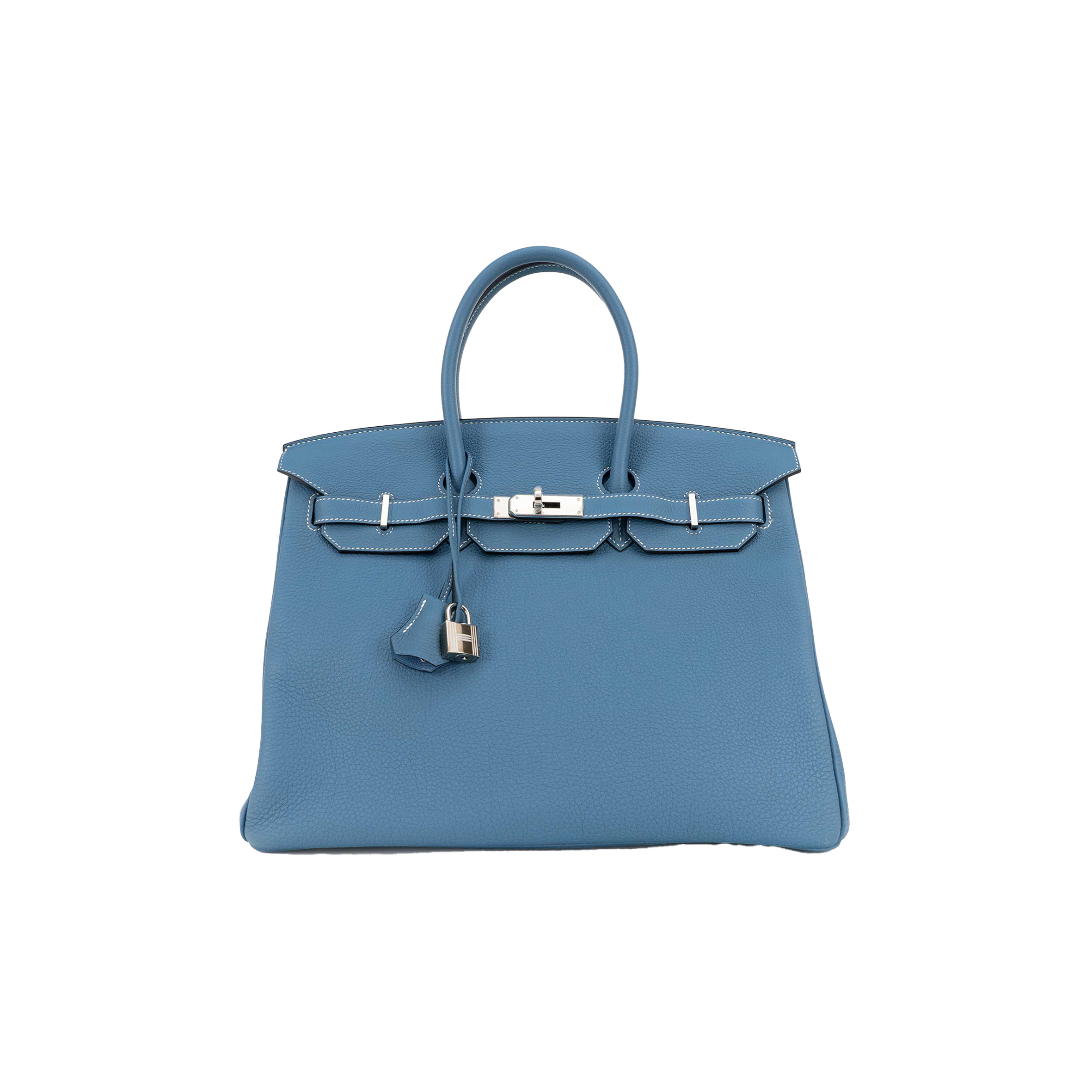 HERMÈS BIRKIN 35 TOGO BLUE JEAN SILVER BUCKLE BAG H028369CK75 (35*25*19cm)