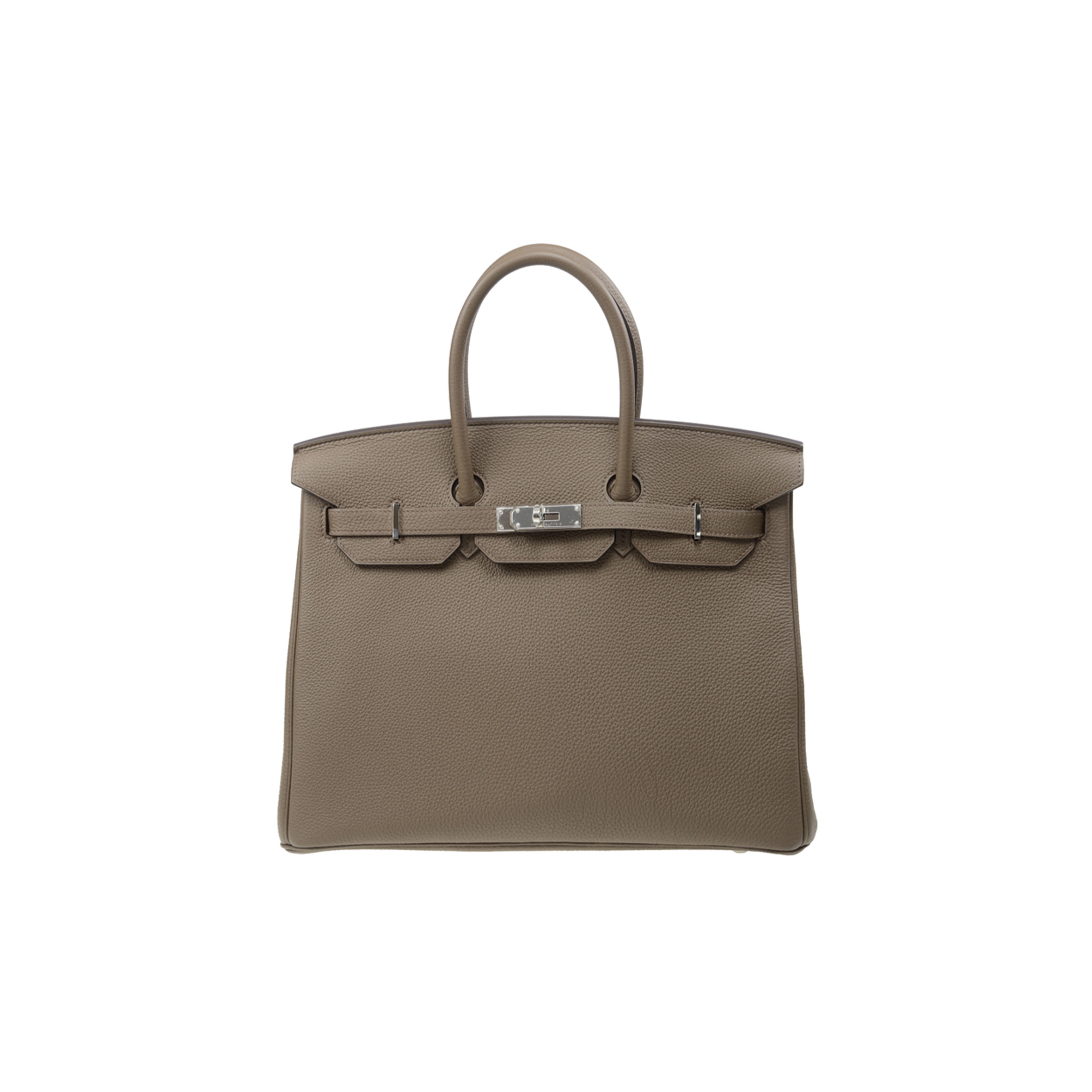 HERMES MASTER BIRKIN 35 TOGO LEATHER TRENCH COAT GREY AND SILVER BUTTONS BAG BK3516TGSS (35*28*18cm)