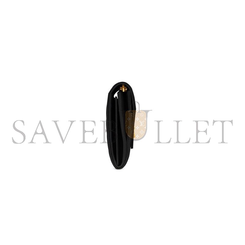 YSL CASSANDRE MATELASSÉ LARGE FLAP WALLET IN GRAIN DE POUDRE LEATHER 372264BOW011000 (19*11*3cm)