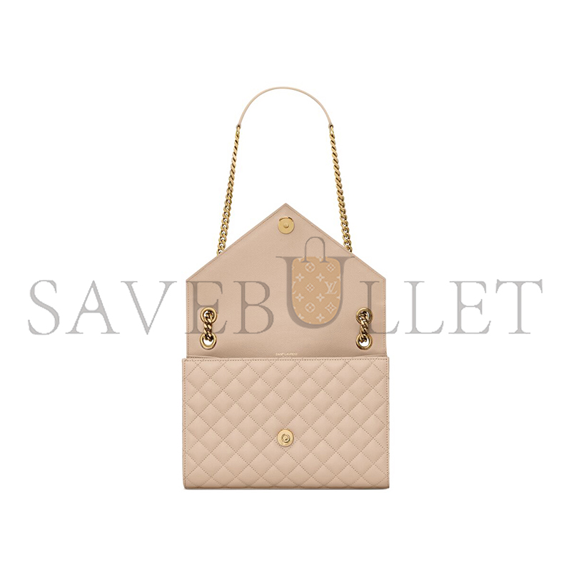 YSL ENVELOPE MEDIUM IN QUILTED GRAIN DE POUDRE EMBOSSED LEATHER 600185BOW912721 (24*17.5*6cm)