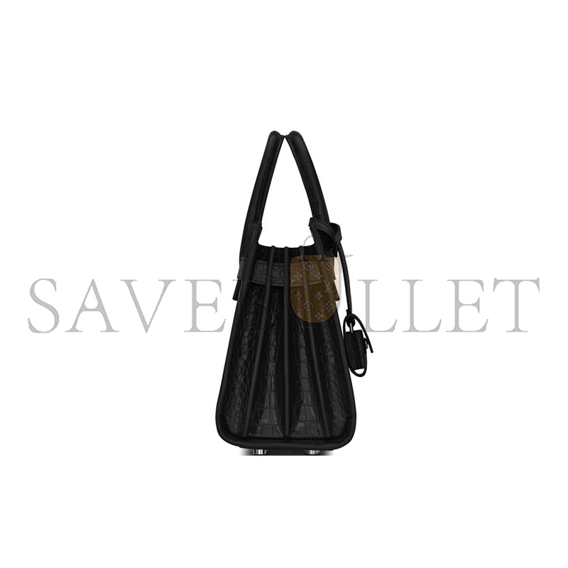 YSL SAC DE JOUR IN CROCODILE-EMBOSSED LEATHER-NANO 392035DND1N1000 (22*18*10.5cm)