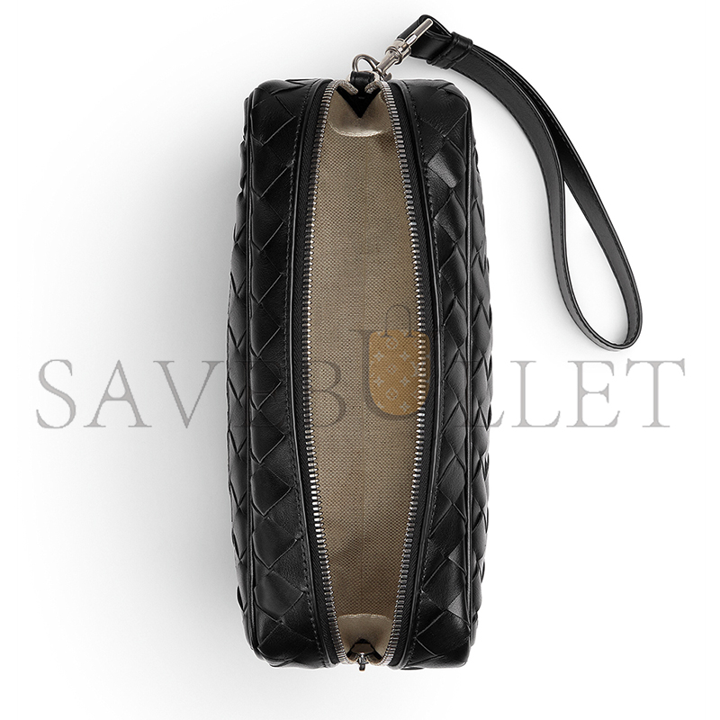 BOTTEGA VENETA INTRECCIATO POUCH WITH WRISTLET 777390V2HL18803 (25*15*6.5cm)