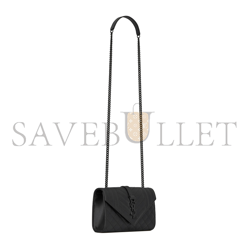 YSL ENVELOPE SMALL IN QUILTED GRAIN DE POUDRE EMBOSSED LEATHER 600195BOW981000 (21*13*6cm)