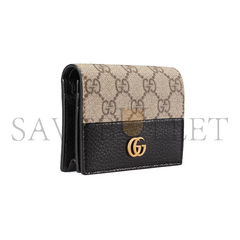 GUCCI GG MARMONT BI-COLOUR CARD CASE WALLET ‎65861017WAG1283 (11*8.5*3cm)