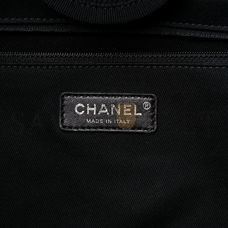 CHANEL CANVAS PEARL MEDIUM DEAUVILLE TOTE BLACK A57067 (33*28*16cm)