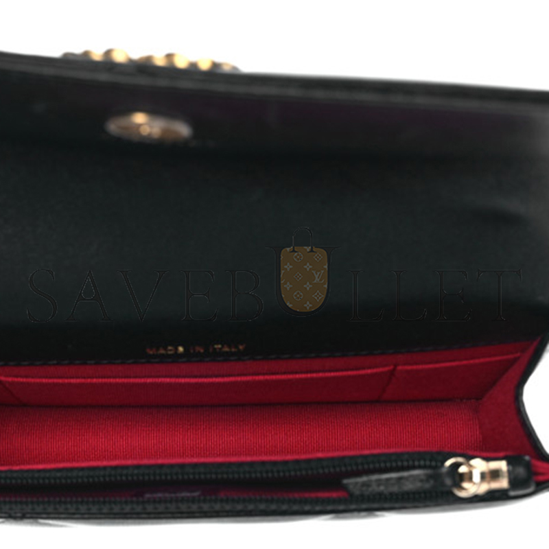 CHANEL LAMBSKIN QUILTED 19 FLAP PHONE HOLDER WITH CHAIN AP3067 B04852 94305 (17*10.5*3cm)