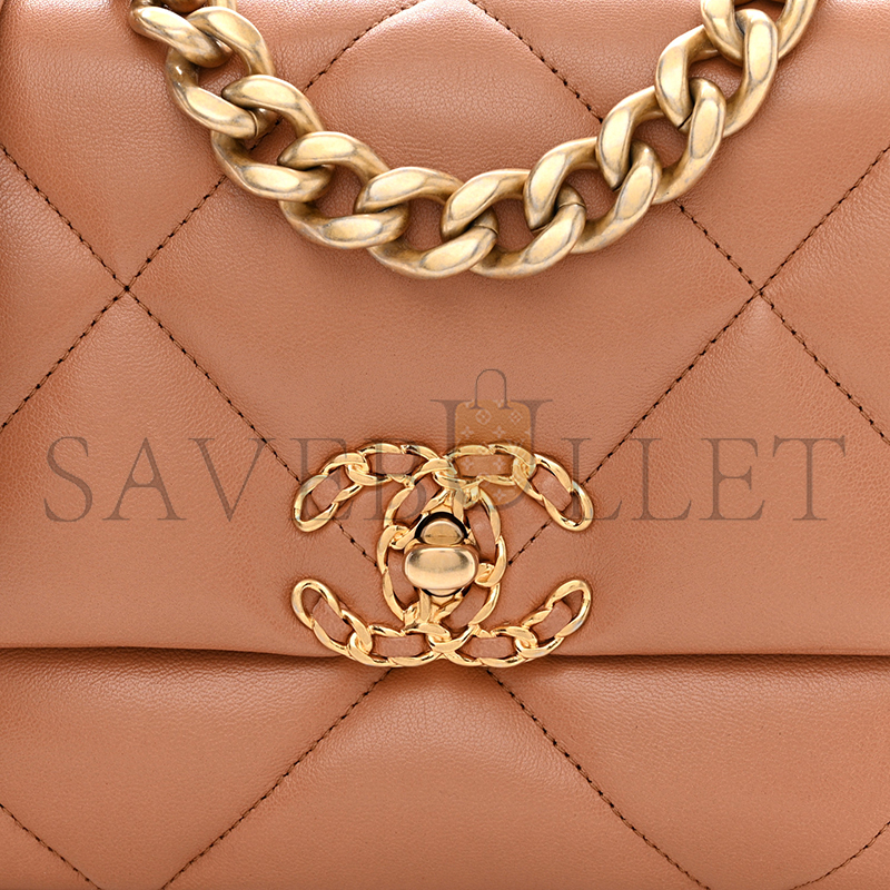 CHANEL LAMBSKIN QUILTED MEDIUM 19 FLAP 1614648 (25*17*8cm)