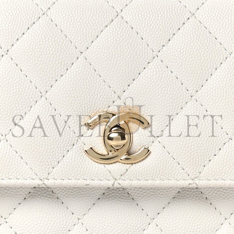 CHANEL CAVIAR QUILTED MINI COCO HANDLE FLAP A92990 (23*14*9cm)