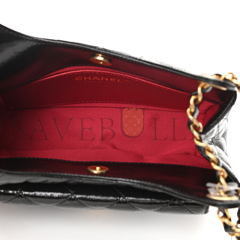 CHANEL SHINY CRUMPLED CALFSKIN QUILTED SMALL WAVY CC HOBO AS4323 (18*17*6cm)
