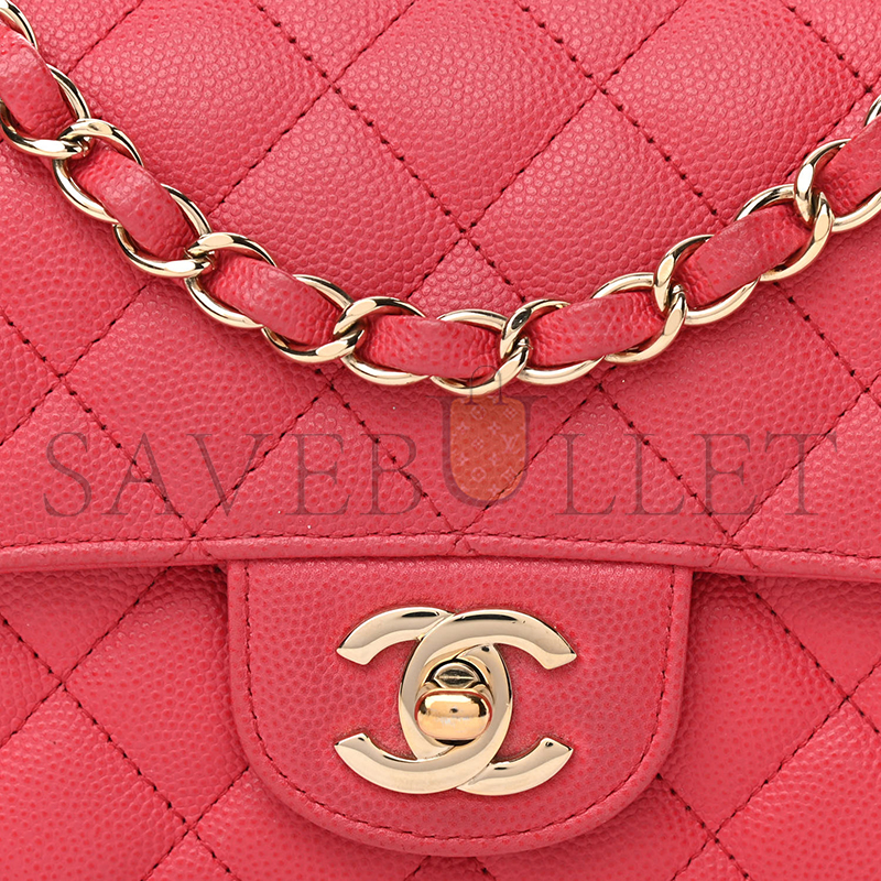 CHANEL CAVIAR QUILTED MINI FLAP AS2215 1132441 (20*13*6cm)