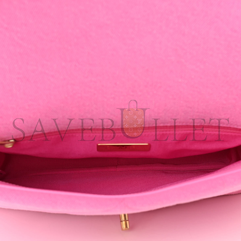 CHANEL DENIM QUILTED LARGE CHANEL 19 FLAP 1030020 (30*20*10cm)