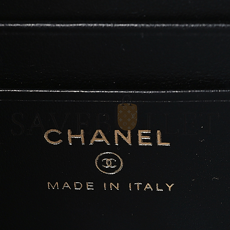 CHANEL CC FILIGREE VANITY CLUTCH WITH CHAIN BLACK A84452 (14*10*6cm)