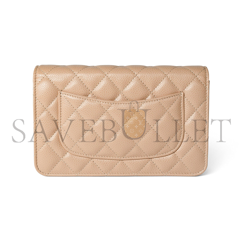 CHANEL CAVIAR QUILTED WALLET ON CHAIN WOC 1642514 (19*13*4cm)