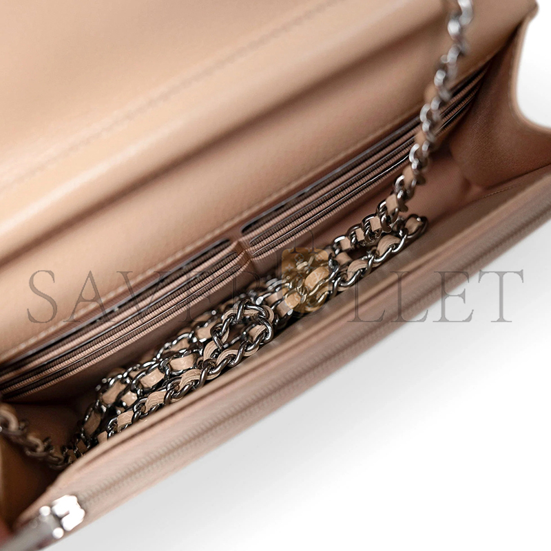 CHANEL CAVIAR QUILTED WALLET ON CHAIN WOC 1642514 (19*13*4cm)
