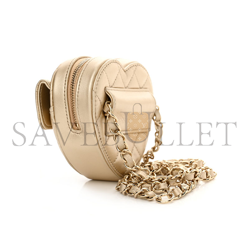 CHANEL METALLIC SMALL HEART BAG 1534457 (13*11*4.5cm)