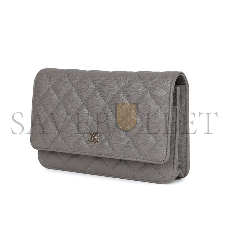 CHANEL CAVIAR QUILTED WALLET ON CHAIN WOC 1803779 (19*13*4cm)