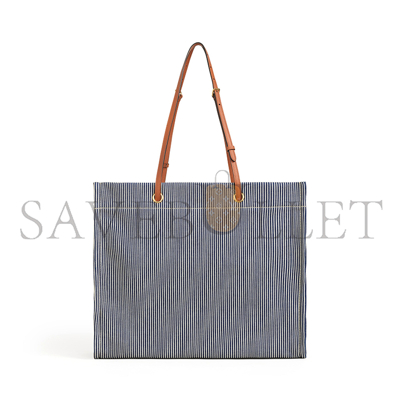 CELINE SQUARED CABAS CELINE IN STRIPED TEXTILE AND CALFSKIN 192802CHD.07AT (45*35*15cm) CELINE SQUARED CABAS CELINE IN STRIPED TEXTILE AND CALFSKIN 192802CHD.07AT (45*35*15cm)