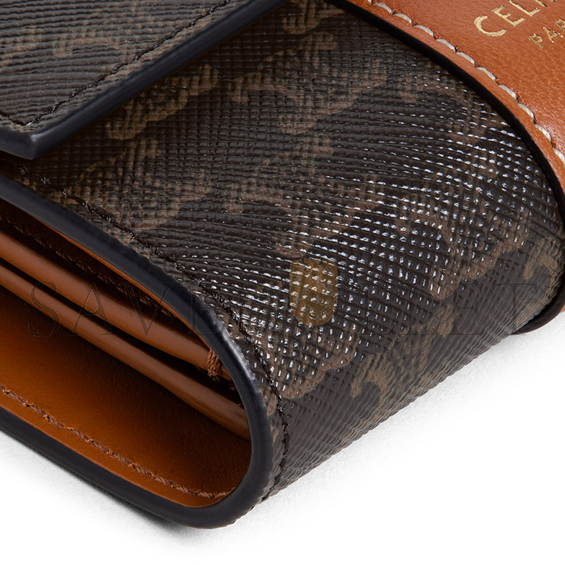 CELINE SMALL TRIFOLD WALLET IN TRIOMPHE CANVAS 0D572BZ9.04LU (10*9*2.5cm)