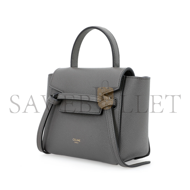 CELINE PICO BELT TOTE IN GRAINED COWHIDE LEATHER 194263ZVA.10DC (21*16*8cm)