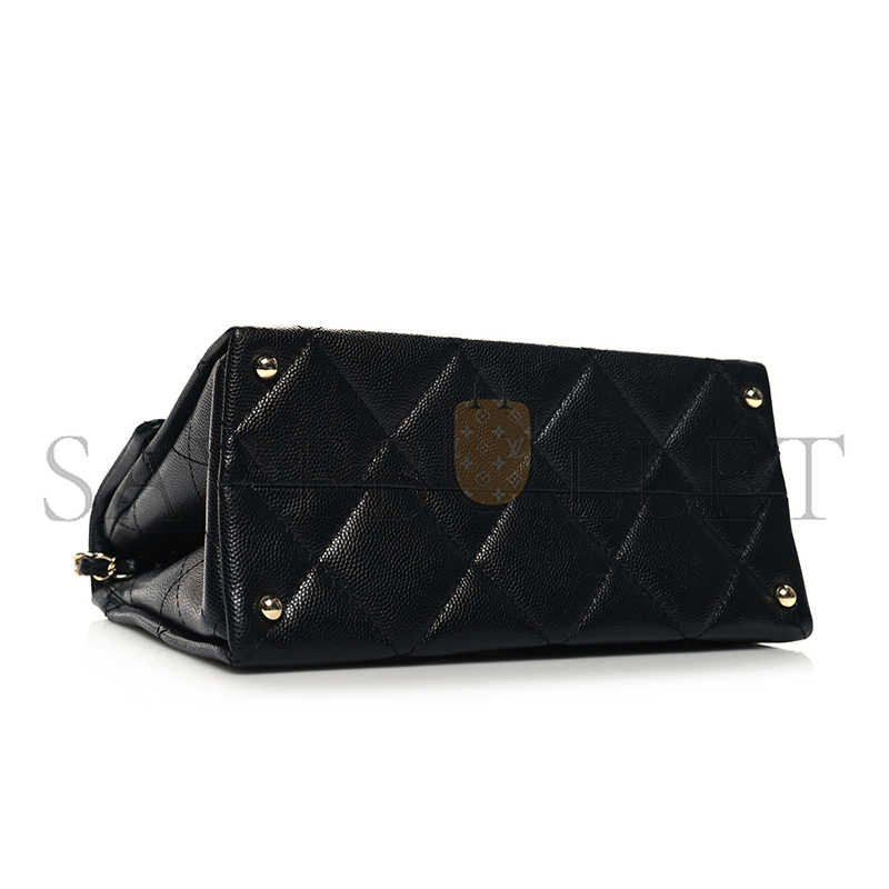 CHANEL MASTER CAVIAR QUILTED MINI RETRO TWIST TOP HANDLE AS4711 (21*13*10cm)