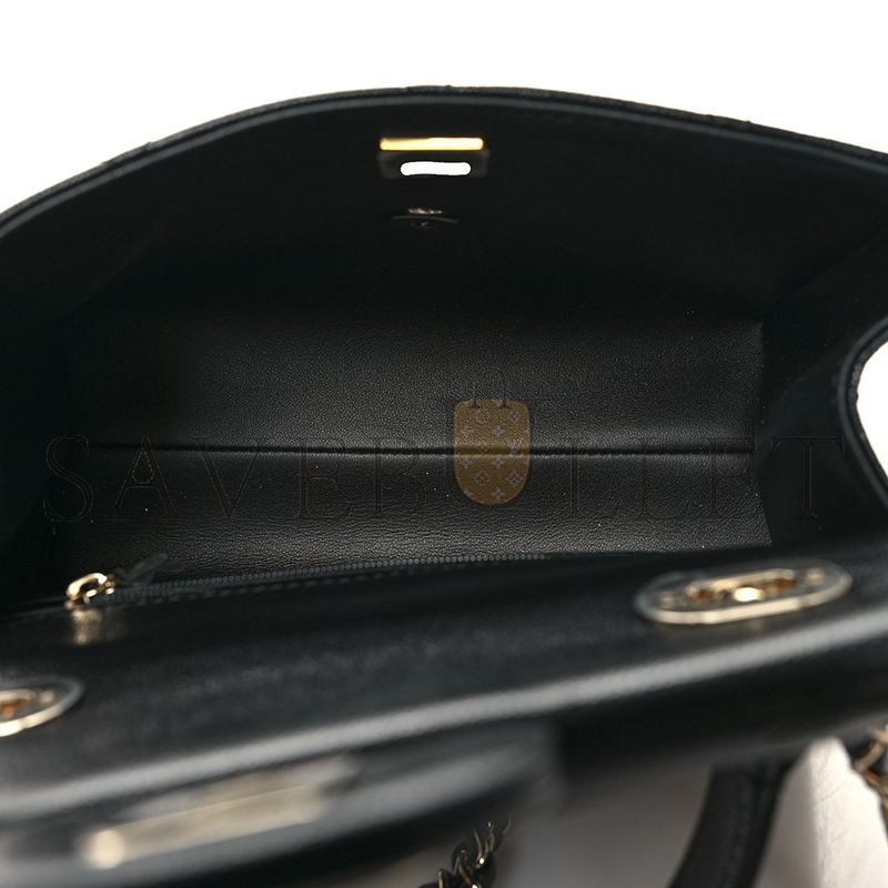 CHANEL MASTER CAVIAR QUILTED MINI RETRO TWIST TOP HANDLE AS4711 (21*13*10cm)