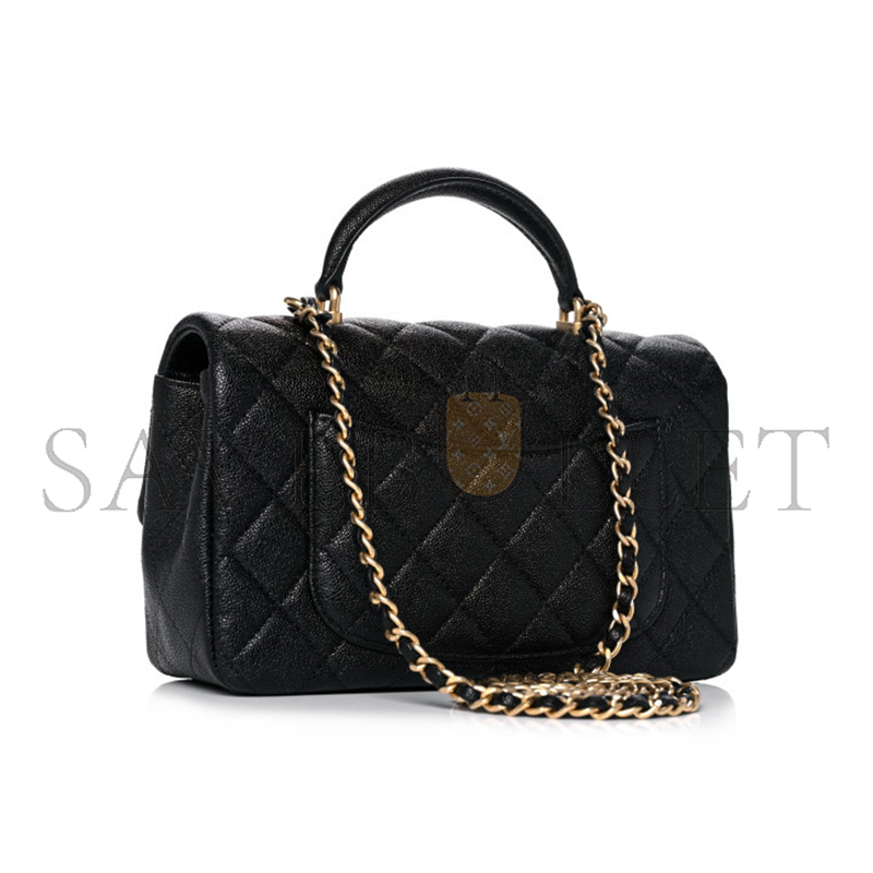 CHANEL MASTER CAVIAR QUILTED MINI TOP HANDLE FLAP 1104674 (20*12*7cm)